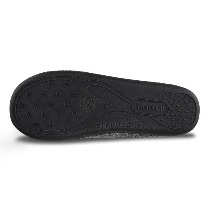 Isotoner® Mens Felt Full Back Slipper With Pull Toggle Grey Extra Image 5
